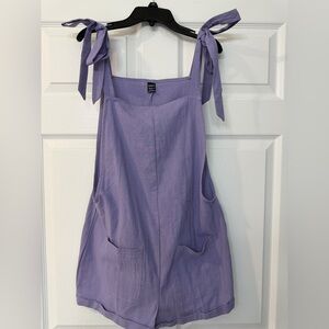 Purple Tie-Strap Jumpsuit